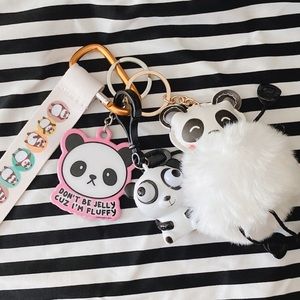 4 Piece Panda Keychain